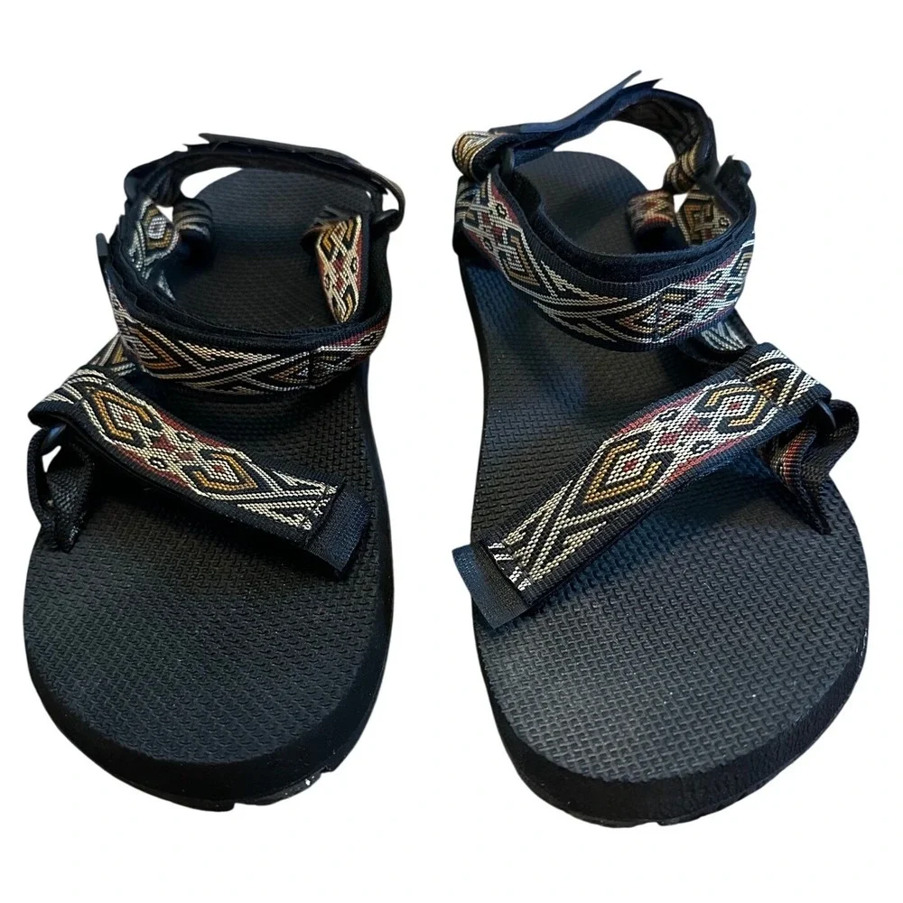 Teva Black With Geometric Aztec Straps Sandals Men's 12